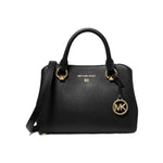 Michael Kors Edith Black Saffiano Leather Small Satchel Messenger Crossbody Bag