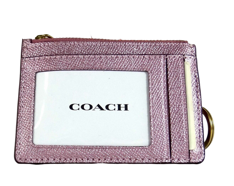COACH Pink Leather Mini Skinny ID Case NEW
