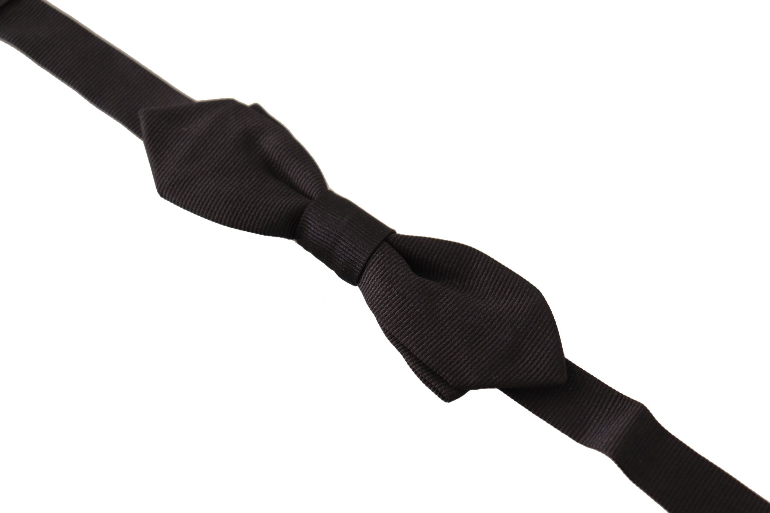 Dolce & Gabbana Elegant Black Silk Bow Men's Tie