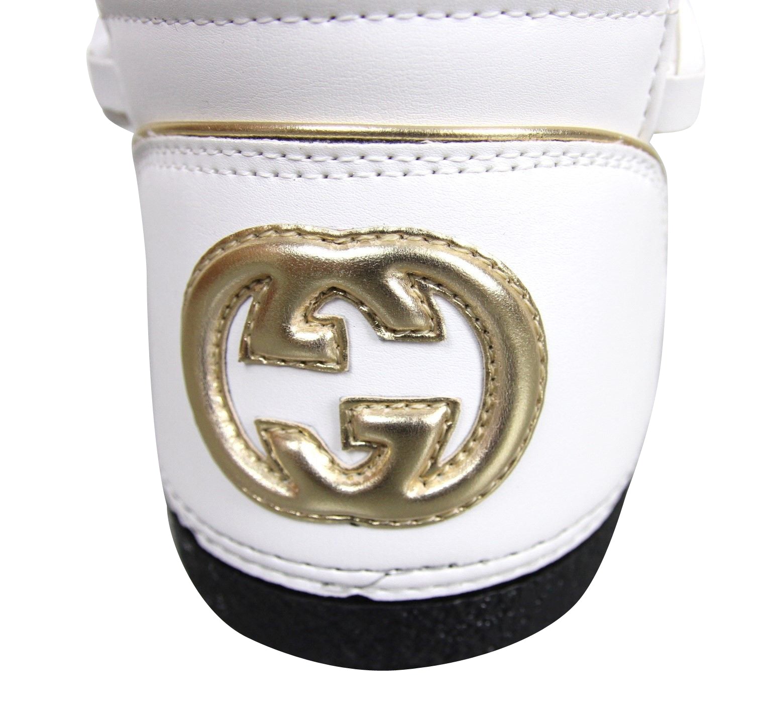 Gucci Unisex White Nylon Interlocking G Fur Trim Kids Boots