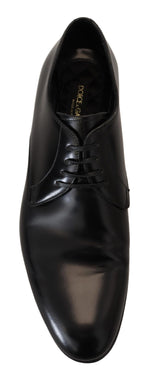 Dolce & Gabbana Elegant Black Leather Derby Men's Shoes