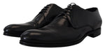 Dolce & Gabbana Elegant Black Leather Derby Men's Shoes