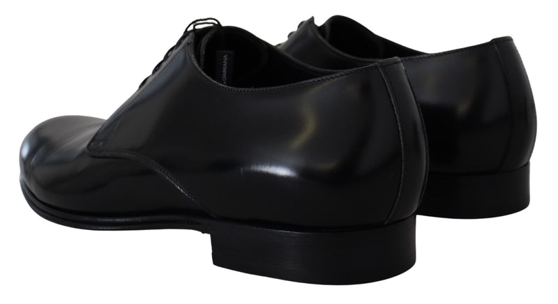 Dolce & Gabbana Elegant Black Leather Derby Men's Shoes