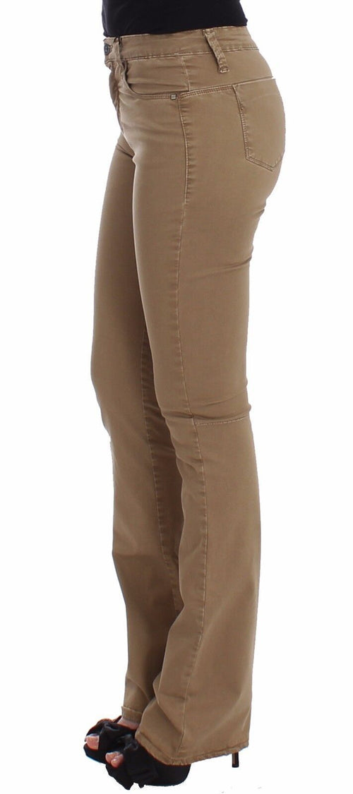 Costume National Chic Beige Straight Leg Fashion Women's Jeans