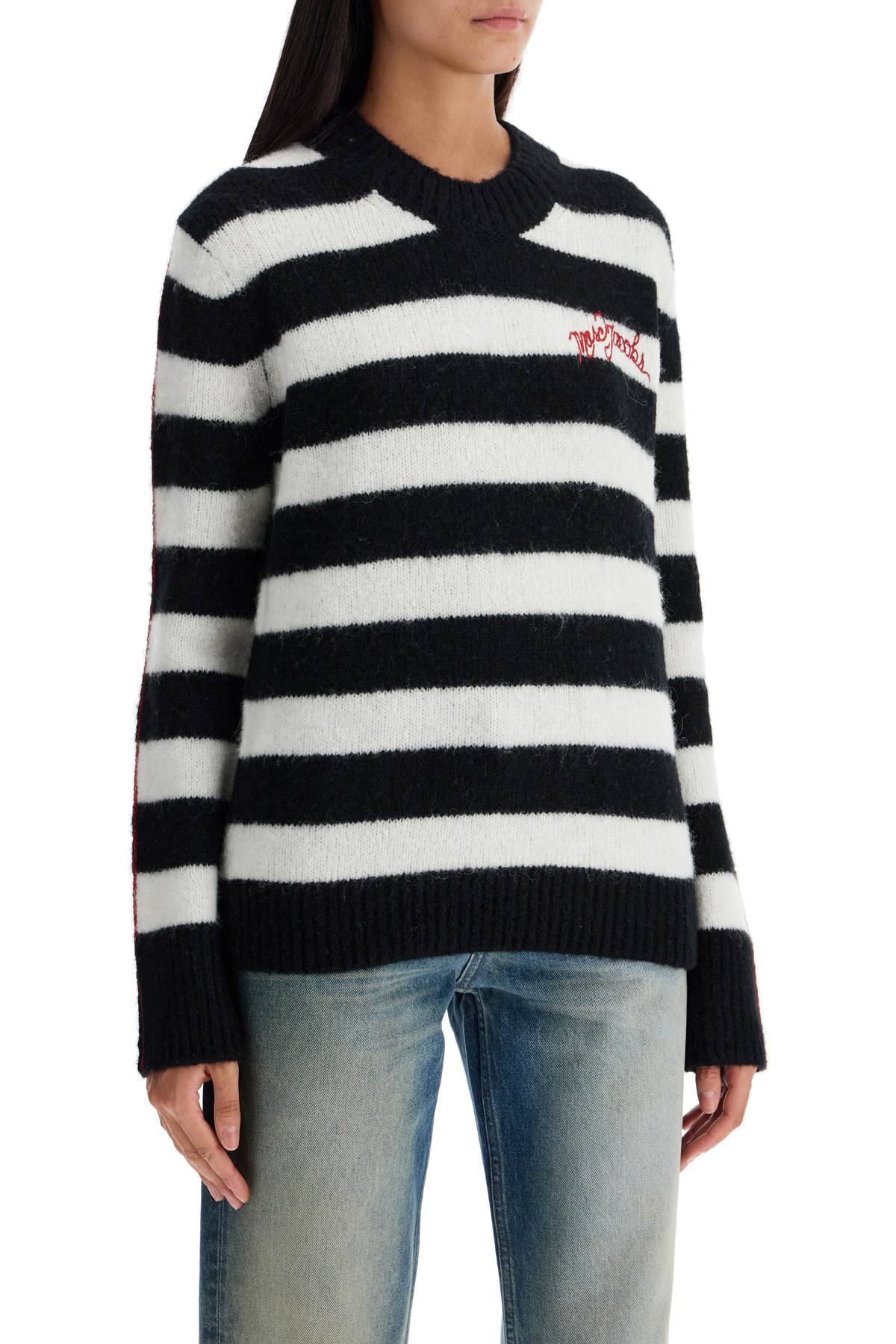 Marc Jacobs Women's Pullover The Striped Brushed Logo Sweater