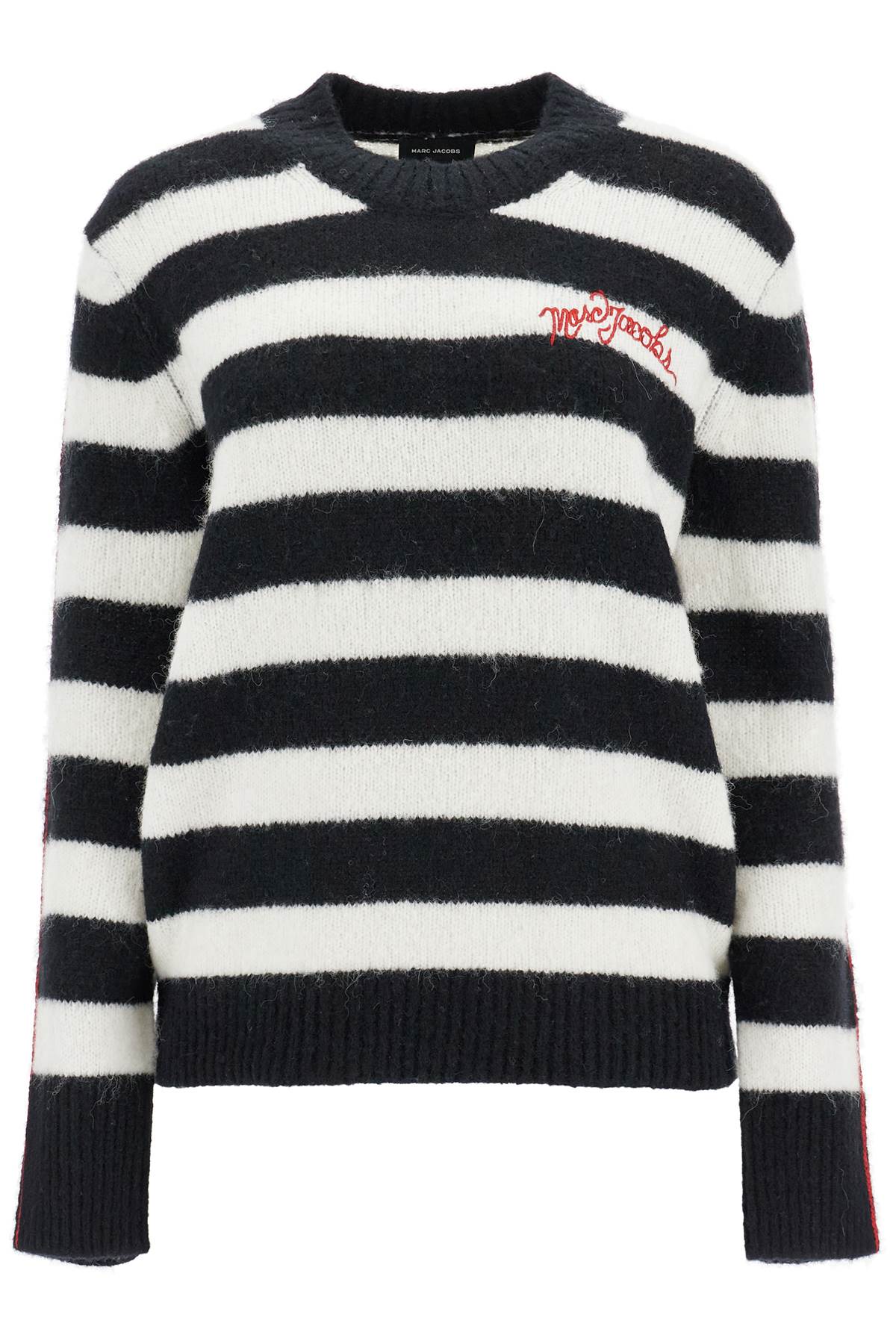 Marc Jacobs Women's Pullover The Striped Brushed Logo Sweater