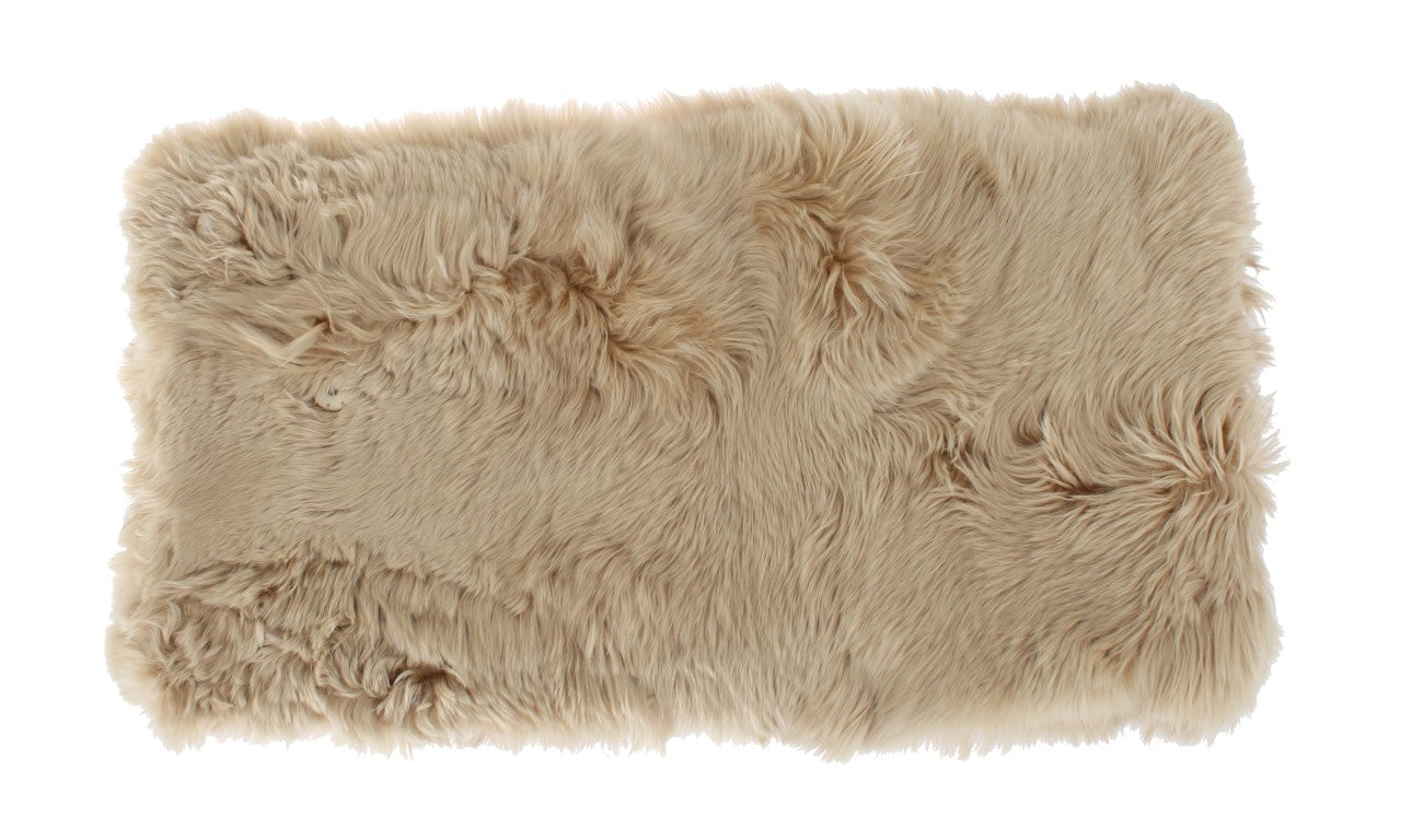 Dolce & Gabbana Elegant Alpaca Fur Shoulder Wrap in Women's Beige