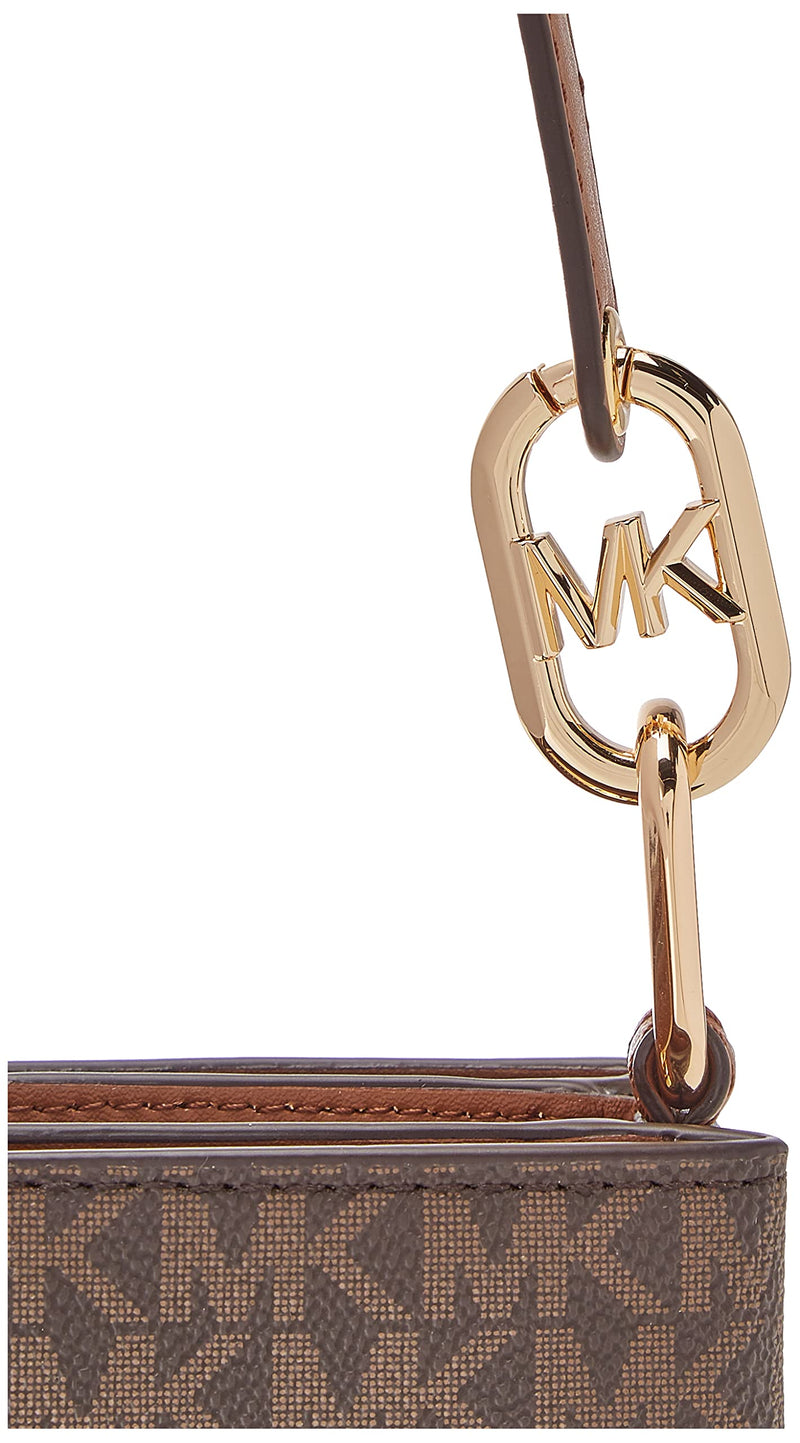 Michael Kors Women's Trisha Triple Compartment Signature Logo Crossbody Bag