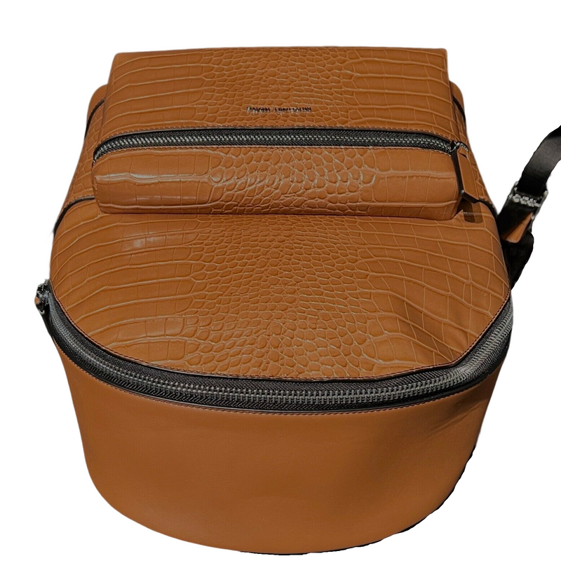 Michael Kors Cooper Crocodile Embossed Leather Backpack Bookbag (Luggage) Brown