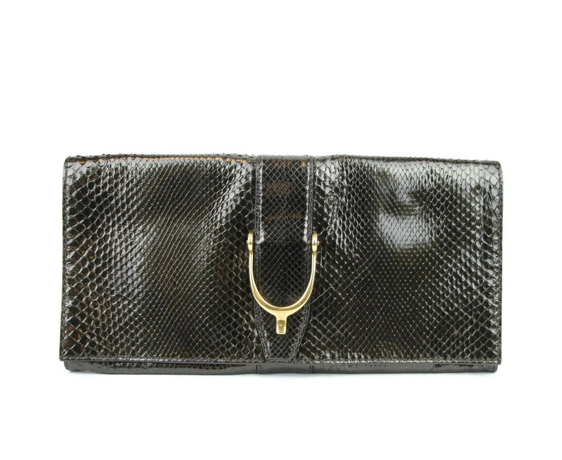 Gucci Women's Python Soft Stirrup Clutch Bag 304719