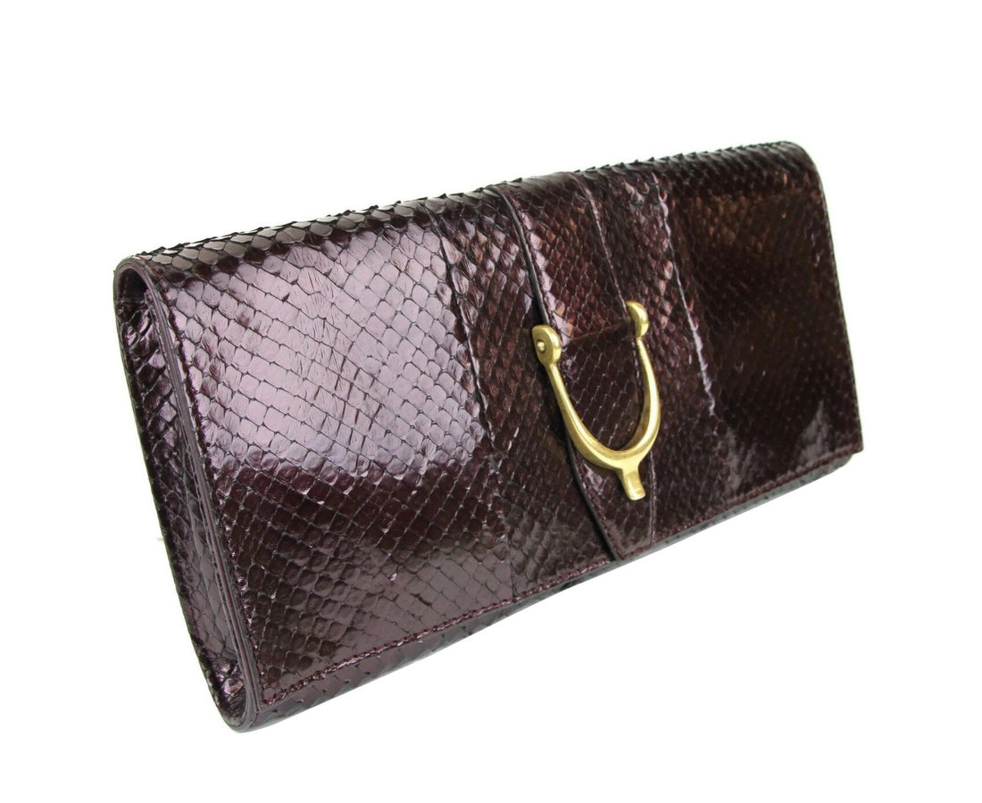 Gucci Women's Python Soft Stirrup Clutch Bag 304719