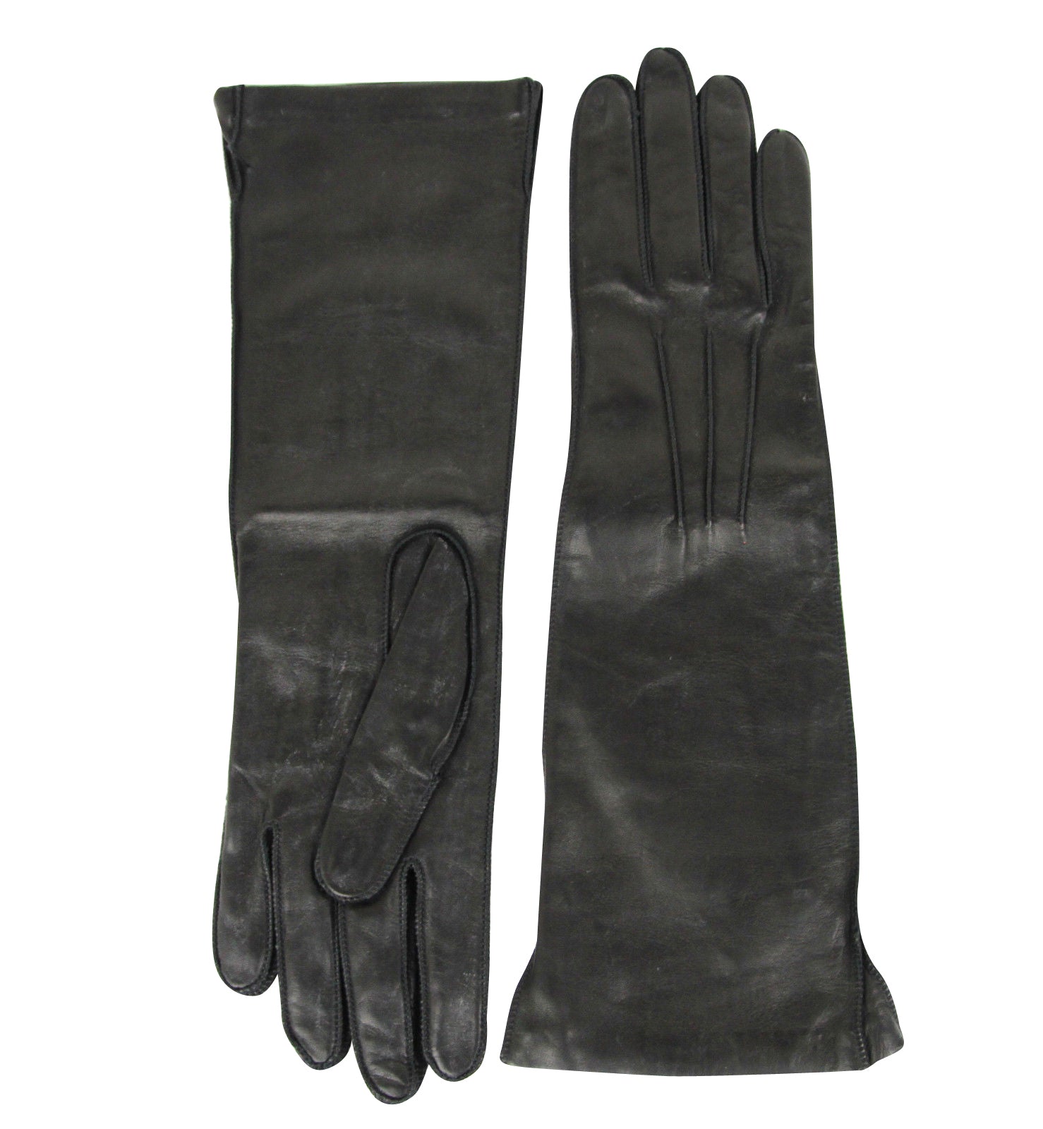 Bottega Veneta Women's Black Leather Long Gloves (6.5)