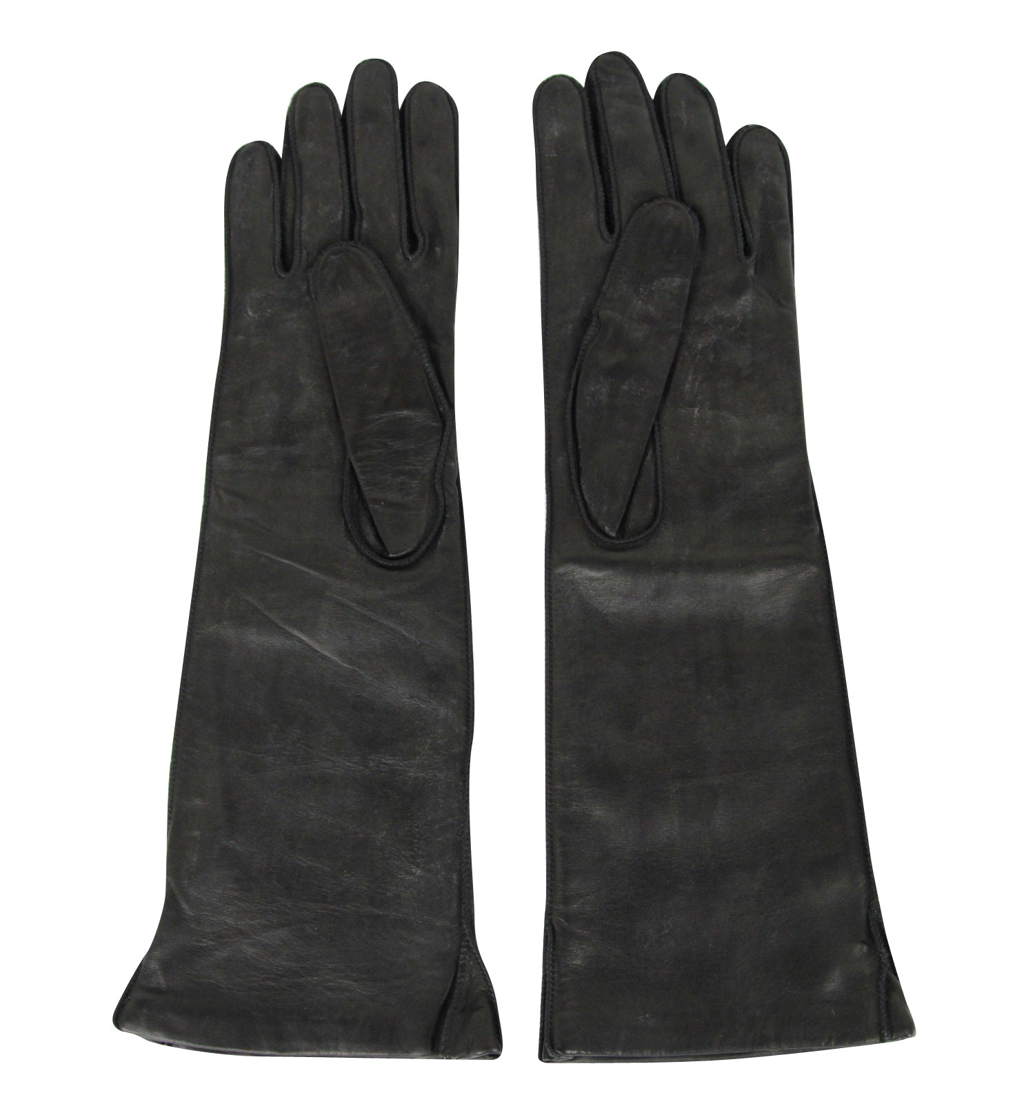 Bottega Veneta Women's Black Leather Long Gloves (6.5)