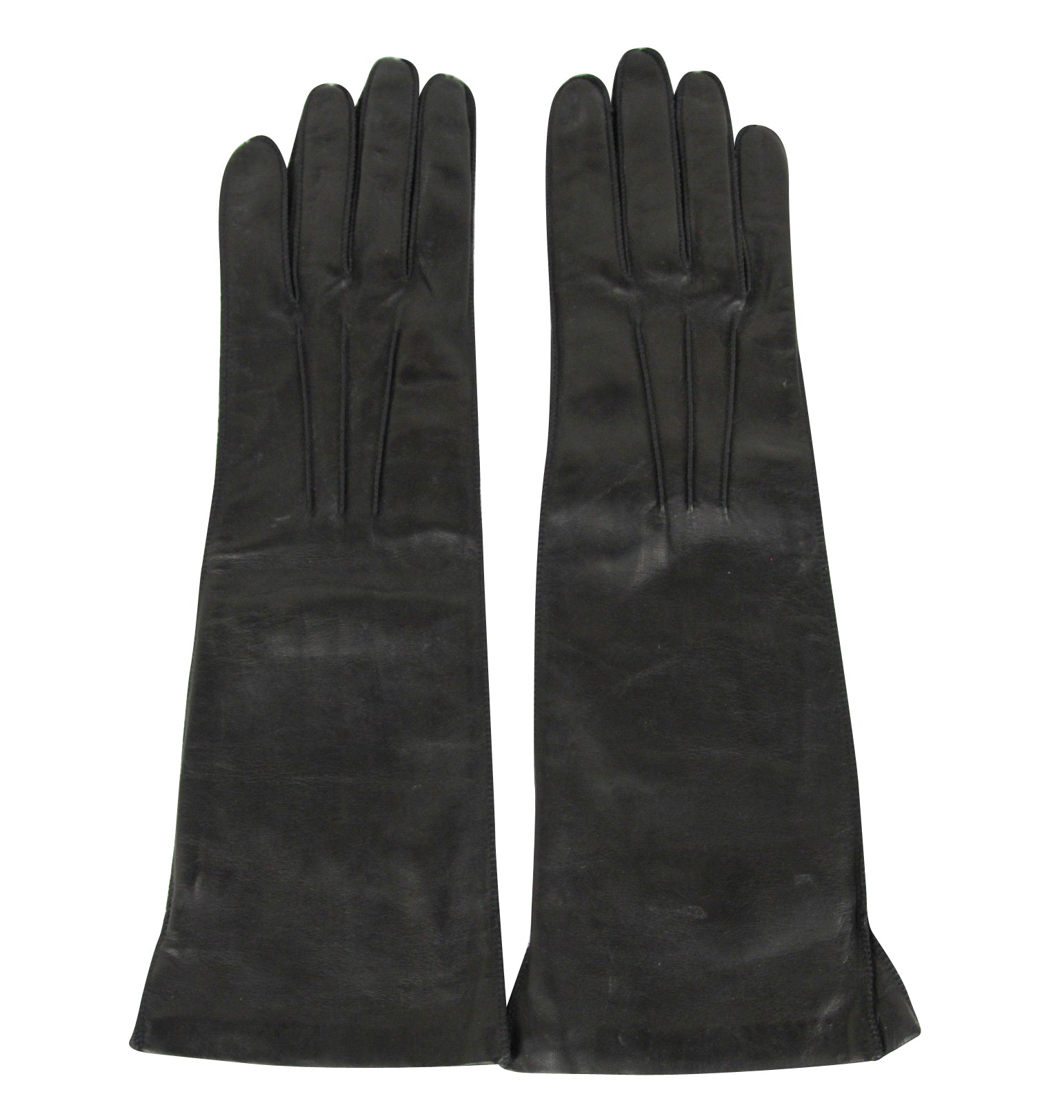 Bottega Veneta Women's Black Leather Long Gloves (6.5)