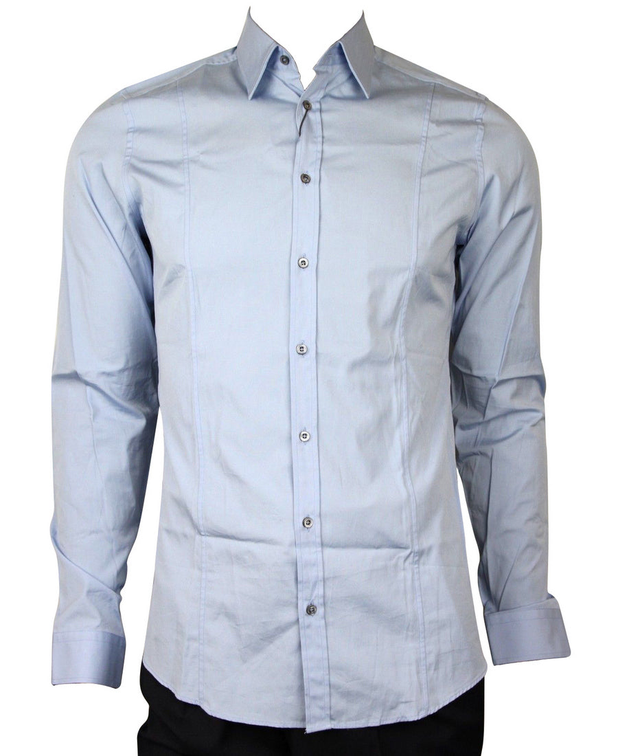 Gucci Men's Slim Fit Light Blue Long Sleeve Dress Shirt