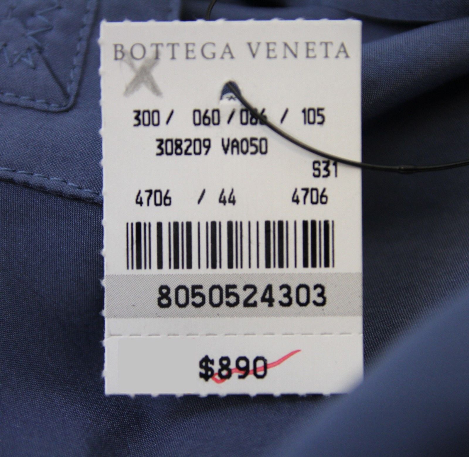 Bottega Veneta Women's Button Up Blue Silk Long Sleeve Shirt (38)