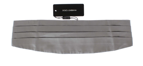 Dolce & Gabbana Elegant Silver Silk Men's Cummerbund