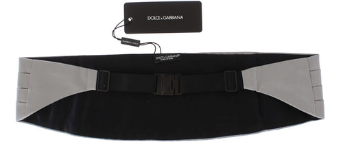 Dolce & Gabbana Elegant Silver Silk Men's Cummerbund