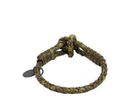 Bottega Veneta Women's Yellow / Brown Snake Leather Braided Bracelet With Knot