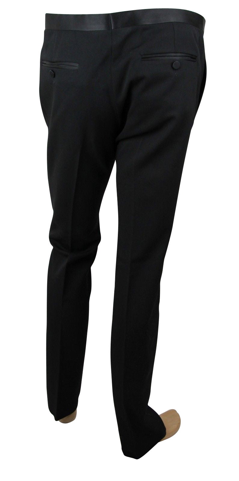 Gucci Men's Stretch Skinny 60s Black Cotton Elastane Dress Pant