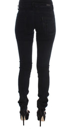 Costume National Sleek Slim Fit Designer Jeans in Classic Women's Black