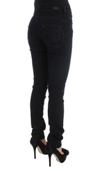 Costume National Sleek Slim Fit Designer Jeans in Classic Women's Black