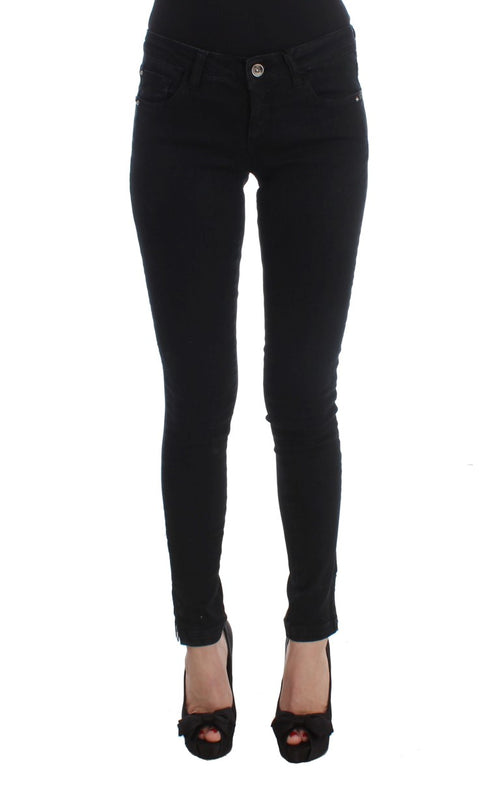 Costume National Sleek Black Slim Fit Designer Women's Jeans