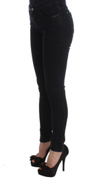 Costume National Sleek Black Slim Fit Designer Women's Jeans