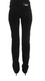 Costume National Chic Black Slim Fit Zippered Cotton Women's Jeans