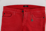 Costume National Chic Red Slim Fit Women's Jeans