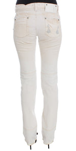 Costume National Chic White Slim Fit Designer Women's Jeans