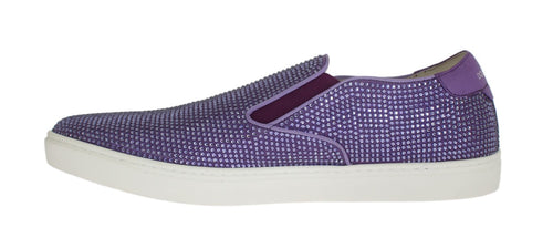 Dolce & Gabbana Elegant Purple Strass Fashion Men's Sneakers