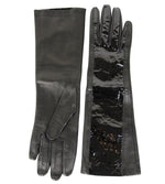 Bottega Veneta Women's Black Leather / Patent Leather Long Gloves (7)