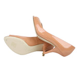 Bottega Veneta Women's Peach Patent Leather Heel Pump Woven Detail (39 EU / 9 US)