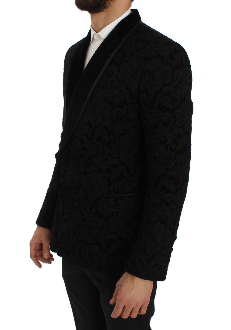 Dolce & Gabbana Elegant Slim Fit Black Silk-Blend Men's Blazer