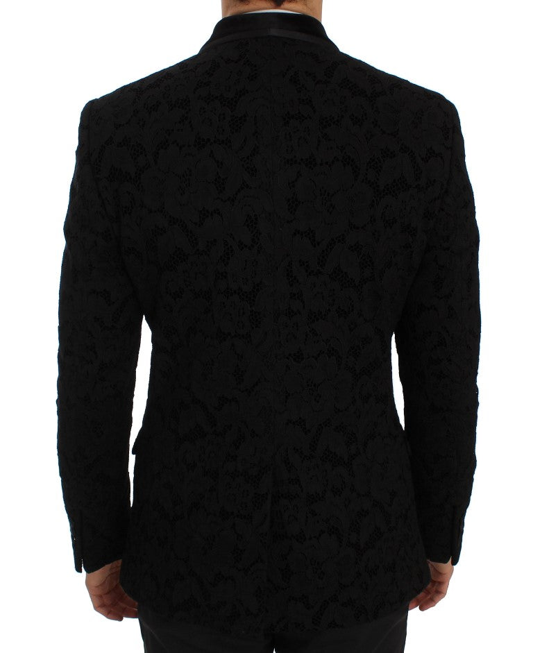 Dolce & Gabbana Elegant Slim Fit Black Silk-Blend Men's Blazer