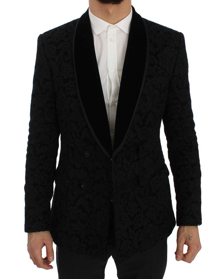 Dolce & Gabbana Elegant Slim Fit Black Silk-Blend Men's Blazer