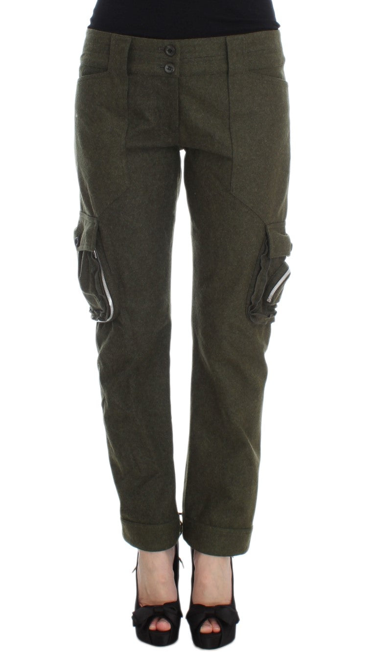 Ermanno Scervino Chic Green Cargo Pants for Effortless Women's Style