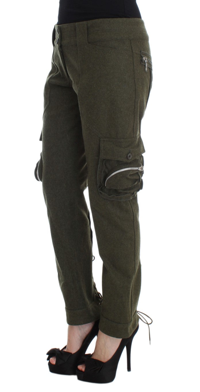 Ermanno Scervino Chic Green Cargo Pants for Effortless Women's Style