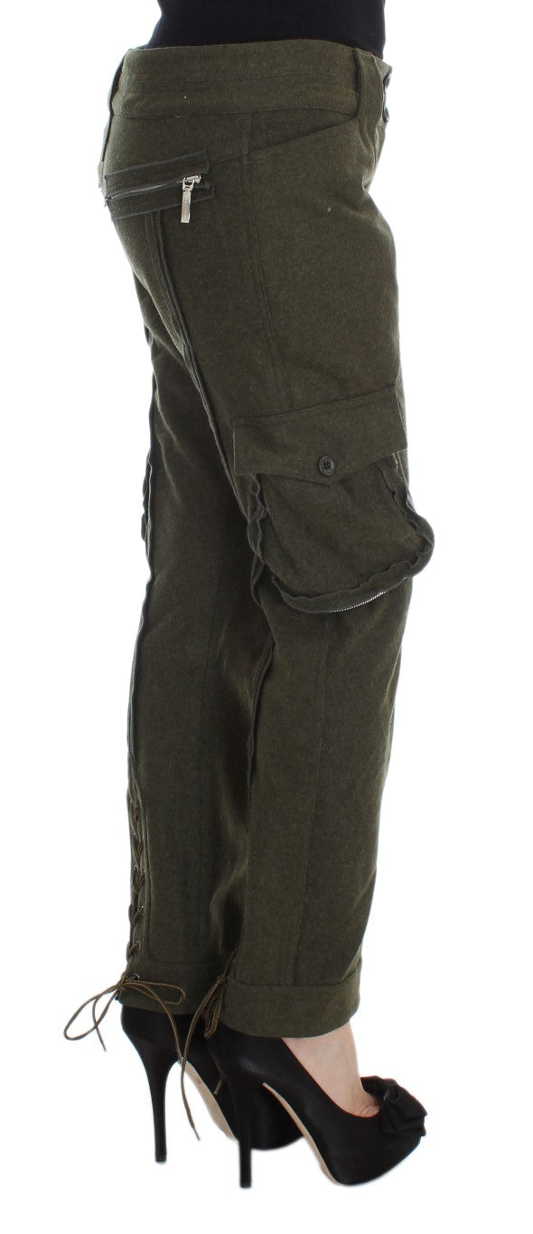 Ermanno Scervino Chic Green Cargo Pants for Effortless Women's Style