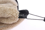 Dolce & Gabbana Elegant Studded Gray Wool Shearling Men's Gloves