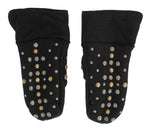 Dolce & Gabbana Elegant Studded Gray Wool Men's Gloves