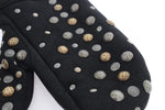 Dolce & Gabbana Elegant Studded Gray Wool Men's Gloves