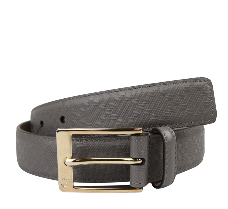 Gucci Men's Leather Diamante Square Buckle Belt