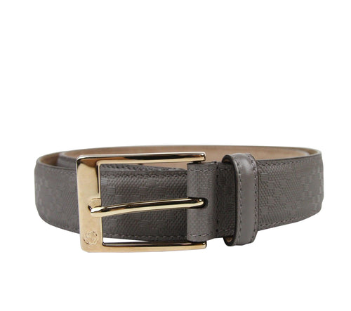 Gucci Men's Leather Diamante Square Buckle Belt