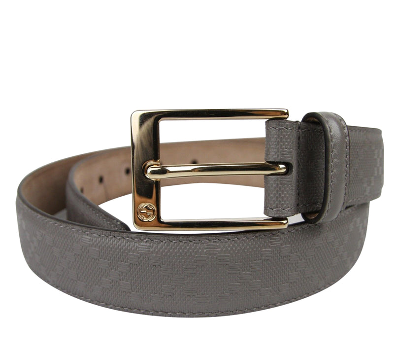 Gucci Men's Leather Diamante Square Buckle Belt