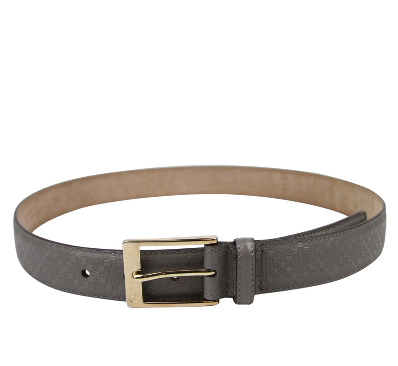 Gucci Men's Leather Diamante Square Buckle Belt