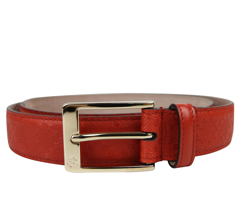 Gucci Men's Leather Diamante Square Buckle Belt