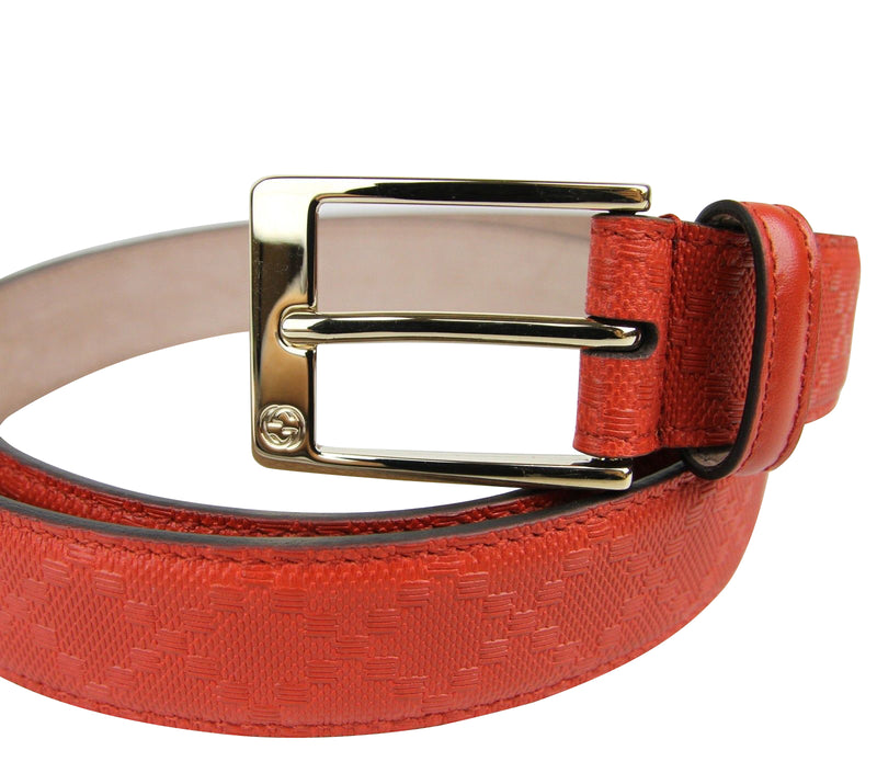 Gucci Men's Leather Diamante Square Buckle Belt