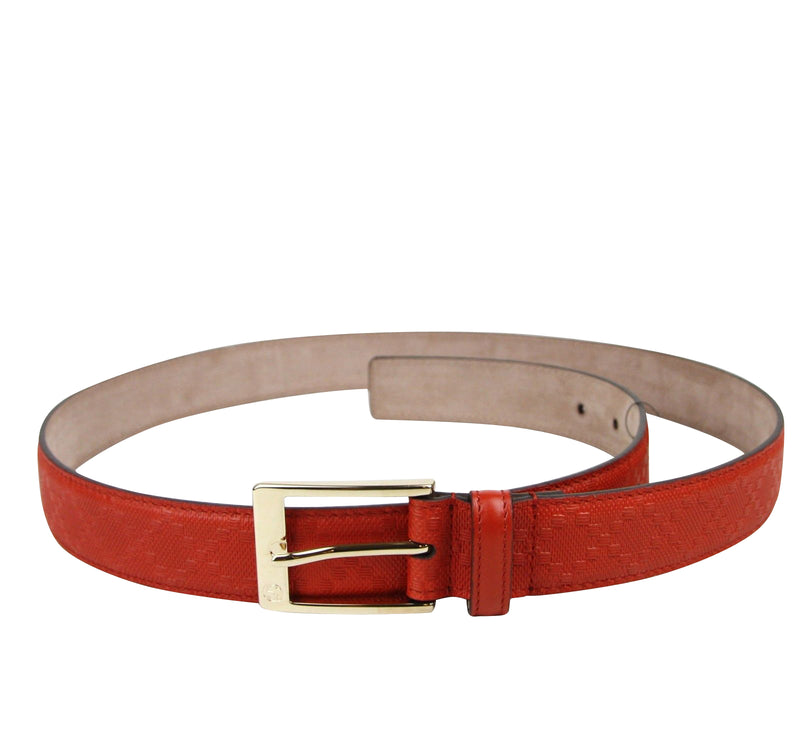 Gucci Men's Leather Diamante Square Buckle Belt